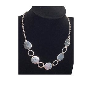 Hammered Disks and Rings Necklace Set